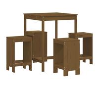 Garden Bar Set Outdoor Bar Table Set Bar Stool 5 Piece Solid Wood Pine vidaXL