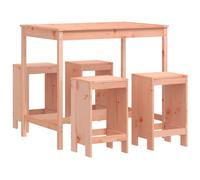 Garden Bar Set Outdoor Bar Table Set Bar Stool 5 Piece Solid Wood Pine vidaXL
