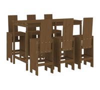 Garden Bar Set Outdoor Bar Table Set Bar Stool 7 Piece Solid Wood Pine vidaXL