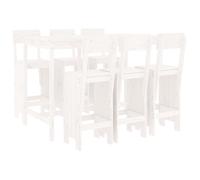(white pine) vidaXL Garden Bar Set Outdoor Bar Table Set Bar Stool 7 Piece Solid Wood Pine