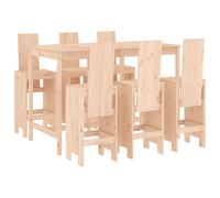 Garden Bar Set Outdoor Bar Table Set Bar Stool 7 Piece Solid Wood Pine vidaXL