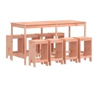 (honey brown pine) vidaXL Garden Bar Set Outdoor Bar Table Set Bar Stool 9 Piece Solid Wood Pine