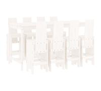 (white pine) vidaXL Garden Bar Set Outdoor Bar Table Set Bar Stool 9 Piece Solid Wood Pine
