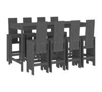 Garden Bar Set Outdoor Bar Table Set Bar Stool 9 Piece Solid Wood Pine vidaXL