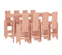 Garden Bar Set Outdoor Bar Table Set Bar Stool 9 Piece Solid Wood Pine vidaXL