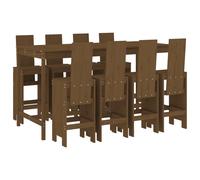 Garden Bar Set Outdoor Bar Table Set Bar Stool 9 Piece Solid Wood Pine vidaXL