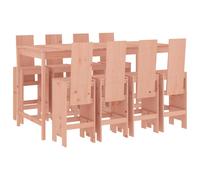 Garden Bar Set Outdoor Bar Table Set Bar Stool 9 Piece Solid Wood Pine vidaXL