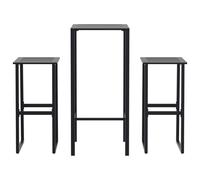 Garden Bar Set Outdoor Bistro Set Bar Stool Black Powder-coated Steel vidaXL