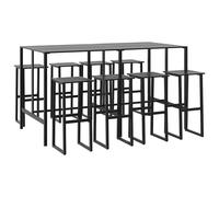 Garden Bar Set Outdoor Bistro Set Bar Stool Black Powder-coated Steel vidaXL