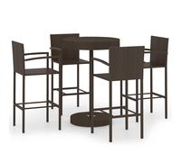 Garden Bar Set Poly Rattan Outdoor Table&Chairs 3/5 Piece Multi Colours vidaXL