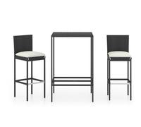 vidaXL 5 Piece Garden Bar Set with Cushions Poly Rattan Grey, Grey