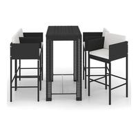 Garden Bar Set with Cushions Patio 3/5 Piece Black/Brown 100/60.5 cm vidaXL