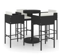Garden Bar Set with Cushions Patio 3/5 Piece Black/Brown 75.5/60.5 cm vidaXL