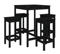 Garden Bar Set Wooden Table and Chairs Pub Set 5 Piece Solid Wood Pine vidaXL