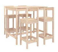 Garden Bar Set Wooden Table and Chairs Pub Set 5 Piece Solid Wood Pine vidaXL