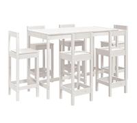 Garden Bar Set Wooden Table and Chairs Pub Set 7 Piece Solid Wood Pine vidaXL