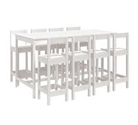 Garden Bar Set Wooden Table and Chairs Pub Set 9 Piece Solid Wood Pine vidaXL