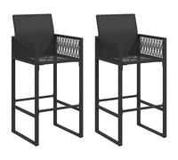 Garden Bar Stools Patio Bar Chair Outdoor Pub Chair 2 pcs Poly Rattan vidaXL