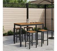 Garden Bar Table 108.5 x 55 x 105 cm Natural and Black Solid Acacia Wood