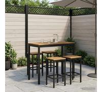 Garden Bar Table 108.5 x 55 x 105 cm Whitewash and Black Solid Acacia Wood