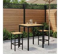 Garden Bar Table 80 x 80.5 x 105 cm Whitewash and Black Solid Acacia Wood