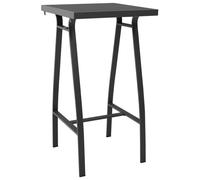 Garden Bar Table Black 60x60x110 cm Tempered Glass