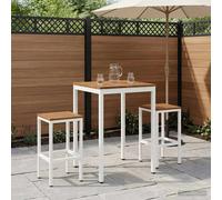 Garden Bar Table Dining 70 x 68.5 x 105 cm Natural White Solid Acacia Wood