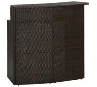 vidaXL Garden Bar Table Brown 120x55x110 cm Poly Rattan UK