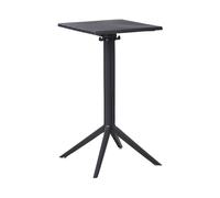 Beliani Garden Bar Table Folding Lemnos 60 Cm 60 Cm Black