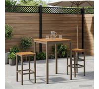 Garden Bar Table Natural and coffee 70 x 68.5 x 105 cm Brown Solid acacia wood