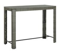vidaXL Garden Bar Table Grey 140.5x60.5x110.5 cm Poly Rattan