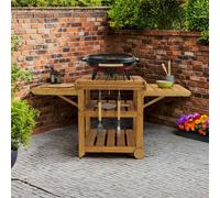 Garden Bbq Table Outdoor Cooking Wooden Foldable Table By Zest Outdoor Living