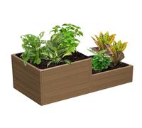 Garden Bed, Raised Bed, Flower Box, Garden Edging Cutter, Fence, Palisade, Garden Edging, Imitation Wood, 149 x 75.5 x 50 cm