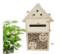 Garden Bee House, Wooden Bee House, Natural Wooden Bees and Butterflies, Garden Decoration, Bee Hive for Shellfish, Bees Polliniq