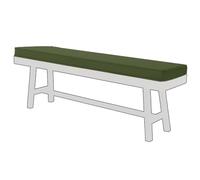 Garden Beer Bench Cushs Waterproof UV Resistant Padded Seat Pads for Beer Table Set table Green Cush for Fest Tent 120x28x3cm