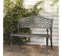 vidaXL Garden Bench 102 cm Cast Aluminium Black Patio Furniture Bench Seating