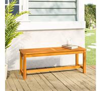 vidaXL Acacia Wood Garden Bench - Solid Wooden Outdoor/Indoor Seating 110x35x45 cm - Brown - Durable & Sturdy Frame for Patio, Deck, Garden, Living Area