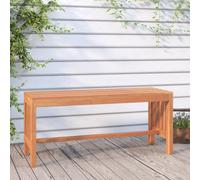 Garden Bench 110x35x45cm Solid Eucalyptus Wood Natural Finish Slatted Seat Patio