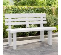 vidaXL Garden Bench Outdoor Bench Seat Patio Park Bench White Polypropylene