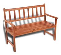 Garden Bench 120cm Natural Acacia Hardwood Rustic Outdoor Seating Armrests 90cmH