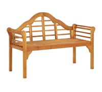 Garden Bench 125 cm Natural Solid Acacia Wood Rustic Outdoor Seat with Backrest