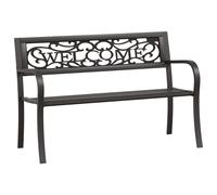 Garden Bench 125 cm Steel Black Outdoor Terrace Seating Chair vidaXL