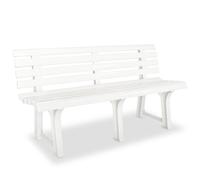 Garden Bench 145.5x49x74 cm Plastic White Outdoor Patio Seat vidaXL