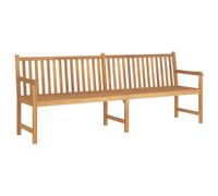 Garden bench 150cm solid teak wood warm finish 3-seater wide outdoor patio seat