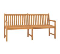 Garden Bench 180cm Solid Teak Wood Warm Finish Outdoor Patio Seating Solid Seat