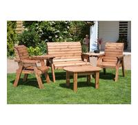 Garden Bench 2 Armchair Coffee Table And 2 Tray Set - 4 Seats Flat Packed
