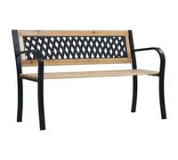 Garden Bench 2 Seater Patio Seat Park Bench Wrought Iron Frame 120 cm