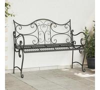 Garden Bench 2-Seater Steel Matte Silver Grey 114x56.5x90cm Outdoor Weatherproof