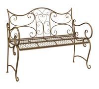 vidaXL Garden Bench 2-Seater 114 x 56.5 x 90 cm Steel Antique Brown