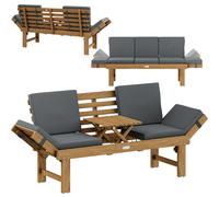 Garden bench 200x45x76cm acacia wood FSC®-certified convertible